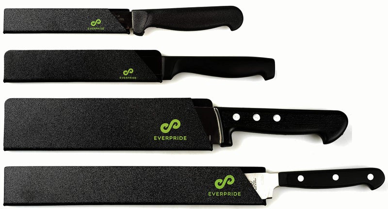 EVERPRIDE Chef Knife Sheath Set (4-Piece Set) Universal Blade Edge Cover Guards for Chefâ€™s and Kitchen Knives â€“ Durable, BPA-Free, Felt Lined, Sturdy ABS Plastic â€“ Knives Not Included - Image 1